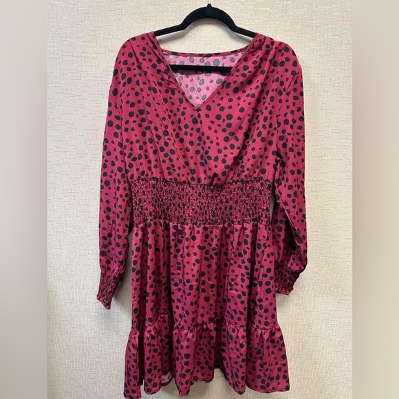 2XL PINK AND BLACK leopard print dress - NWOT - Picture 2 of 2